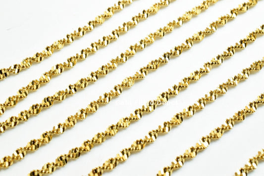 3 Foot 18K Gold Filled Flat Twist Snake Chain Size 2.1mm Gold Filled Findings Chain For Jewelry Making GFC027 Etsy