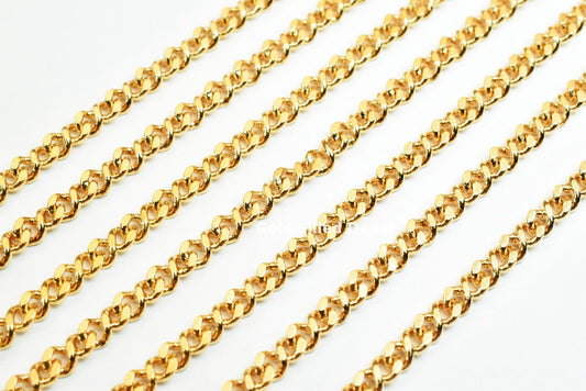 3 Feet 18K Gold Filled Curb Chain, Cable Chain Width 3mm Thickness 1mm Gold-Filled finding for Jewelry Making Etsy