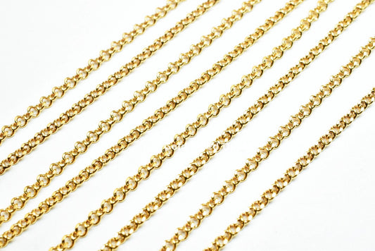 3 Feet 18K Gold Filled Curb Chain, Cable Chain Width 2mm Thickness 1mm Gold-Filled finding for Jewelry Making Etsy