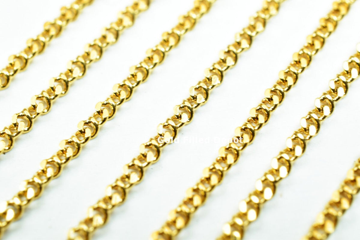 3 Feet 18K Gold Filled Curb Chain, Cable Chain Width 1.1mm Thickness 0.5mm Gold-Filled finding for Jewelry Making Etsy