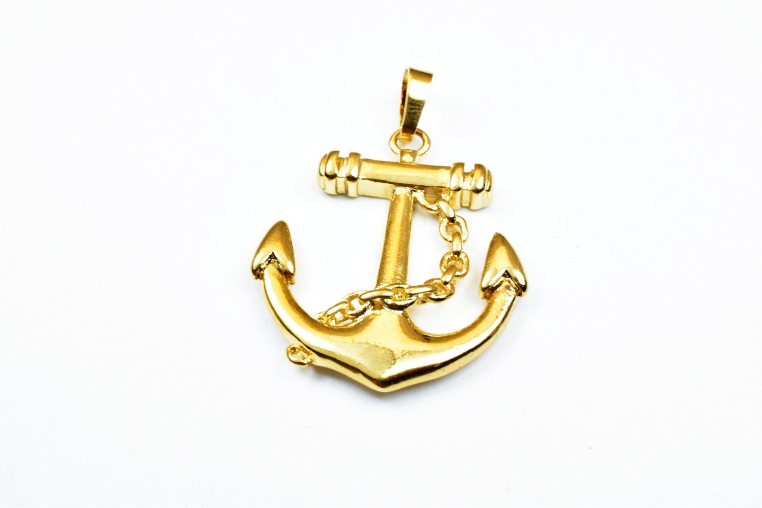 18K as Gold Filled tarnish resistant Anchor Pendant Charm Size 34.5x29mm as Gold Filled tarnish resistant Pendant For Jewelry Making GP137