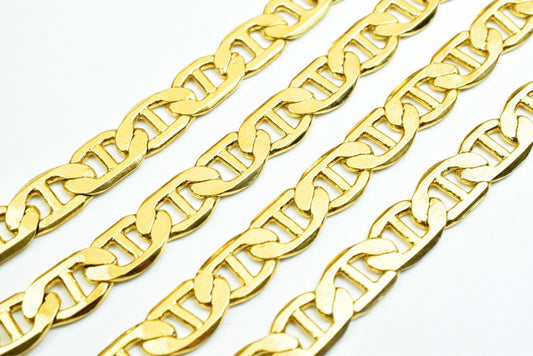 18K gold filled EP tarnish resistant Anchor Chain Size 19 1/2" Inches, Width 6mm, Thickness 1mm For Jewelry Making CG441