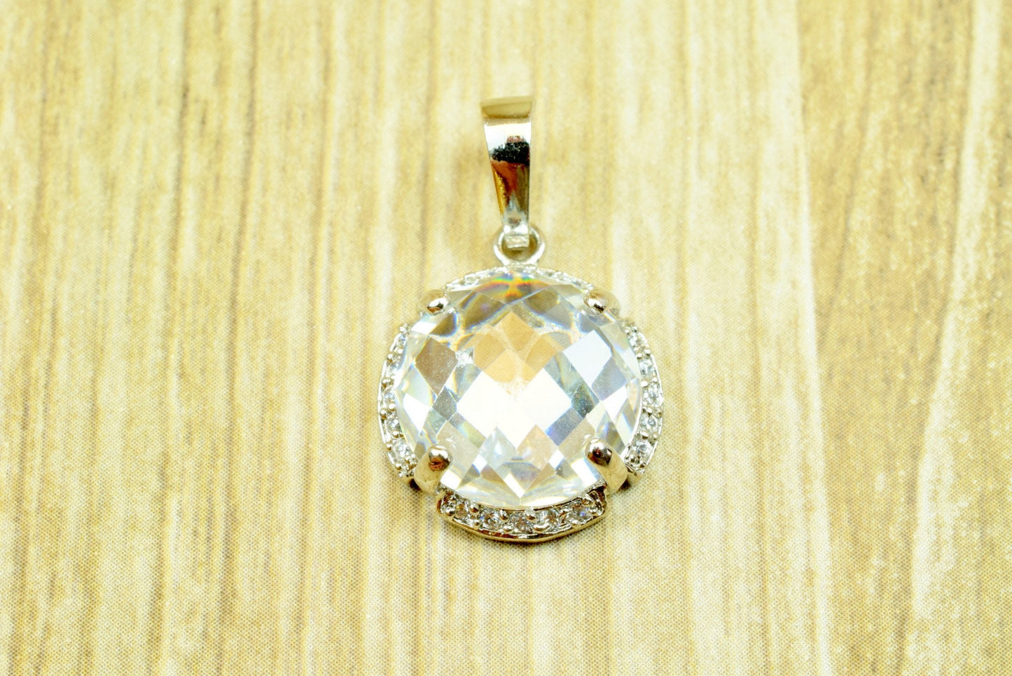 White Gold Filled Bling Bling Pendant Size 19x16mm With CZ Cubic Zirconia Crystal Findings Charm For Jewelry Making