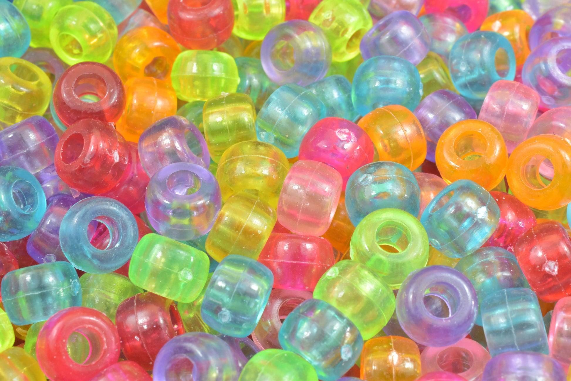 2000 PCs Plastic Pony Beads size 9x6mm Multicolored Large Hole Beads to Make your own bracelet For Jewelry Making