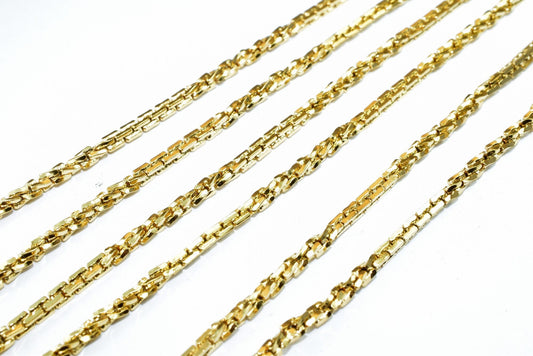 18K gold filled EP tarnish resistant Chain 17 3/4" Inches Long 3mm width 3mm Thickness For Jewelry Making CG477