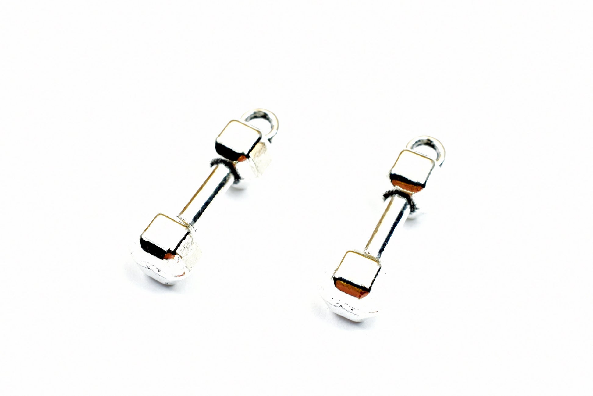 Fitness Dumbbells Charms Sizes 21x6mm, 25x8mm Connector Beads Findings High Quality For Jewelry Making