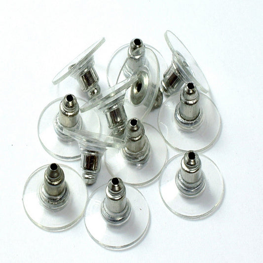 Silicon Clear Stainless Steel Earring Backing 11mm and fit 0.8-1.0mm hole Replacement back Earring Lock comfort backing and smooth