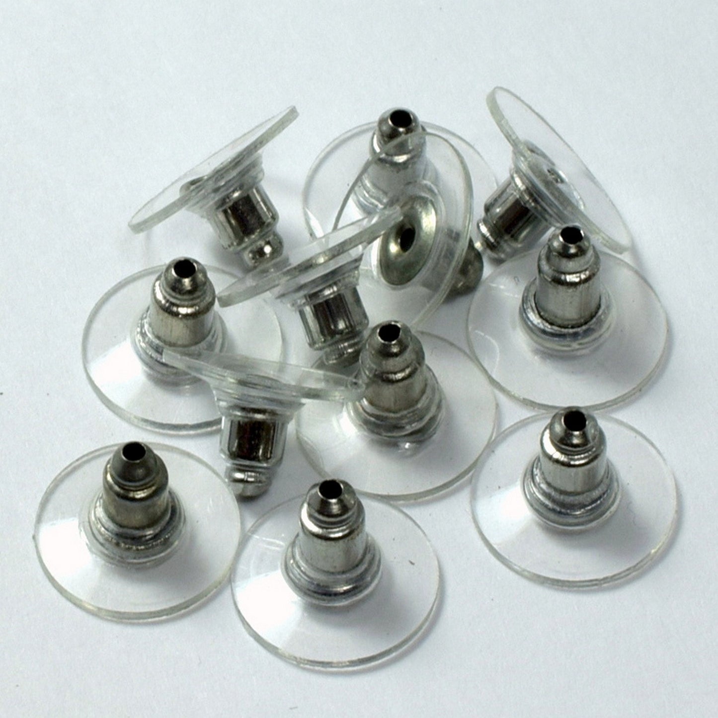 Silicon Clear Stainless Steel Earring Backing 11mm and fit 0.8-1.0mm hole Replacement back Earring Lock comfort backing and smooth