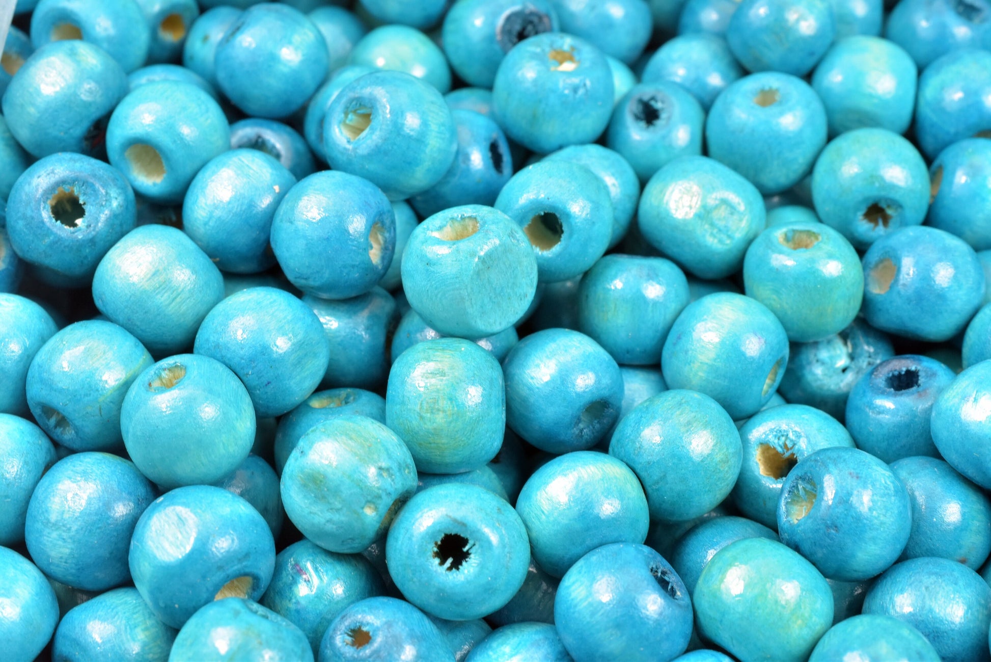 Turquoise Wood Round Beads Sizes 10mm Hole Size 2-3mm, 1300 PCs, (Blue-Green) Finding Parts For Jewelry Making
