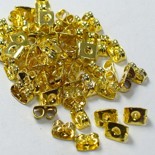 Ear-nut Gold Tone and Silver Tone Earring Backing 6mm Replacement back Earring Lock