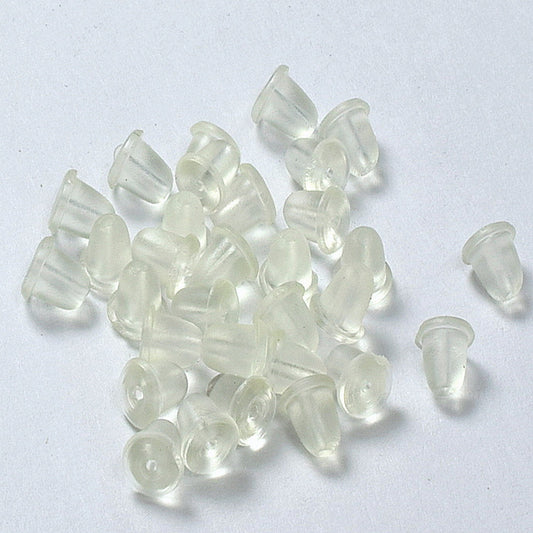 Clear Plastic Earring Backing 4mm Round Replacement Back Earring Lock comfort backing and smooth