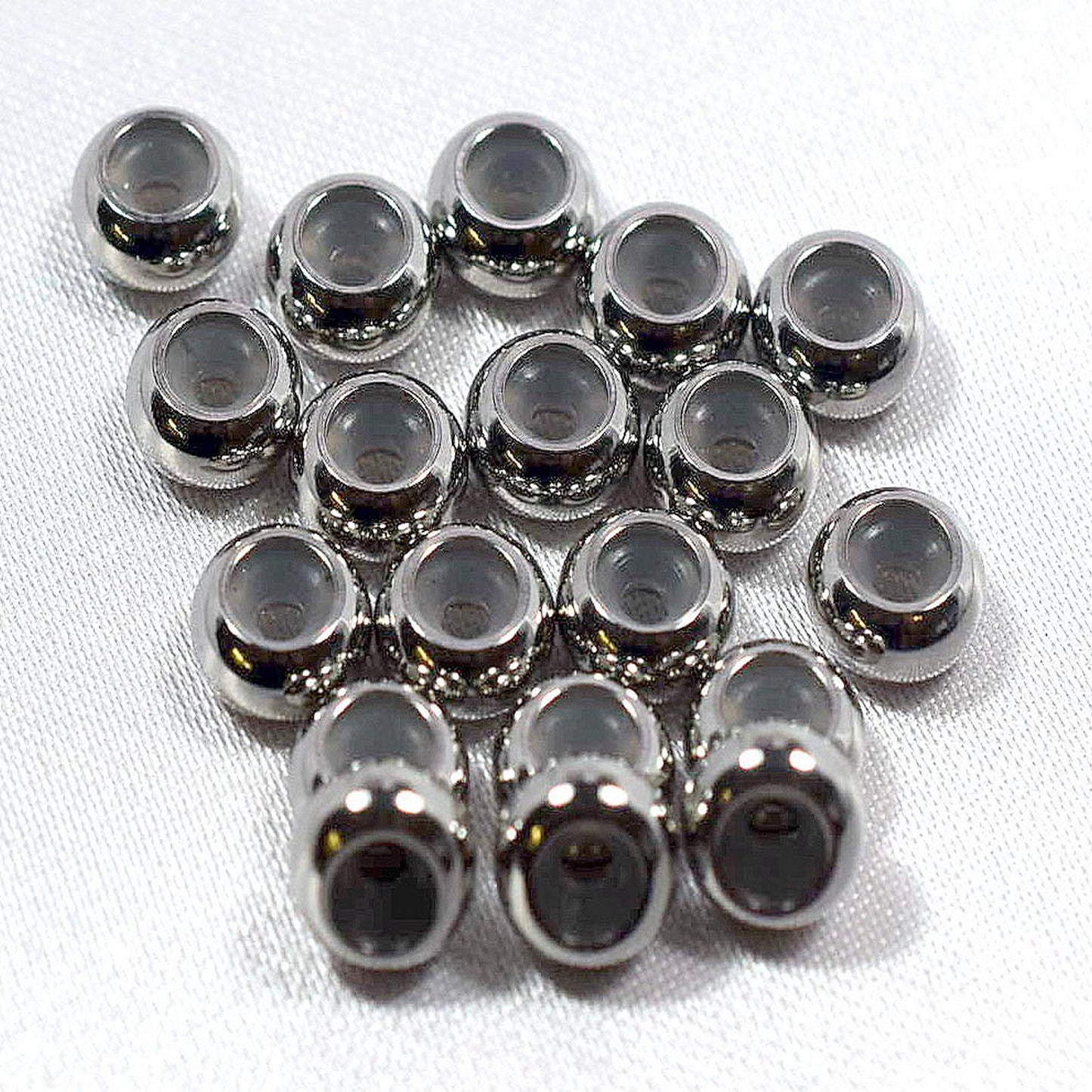 Stainless Steel Roundel Adjustable Lock Beads Size 7x3mm with Clear Rubber inside,Finding Supply For Jewelry Making fit 2 Lines 1.5mm