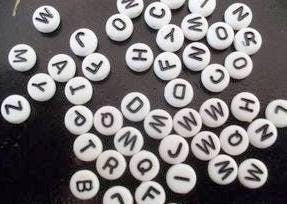 Alphabet Letters 1 LB Plastic beads Black and White/Gold and White/Black and Gold 7mm with a large hole for jewelry making like bracelet