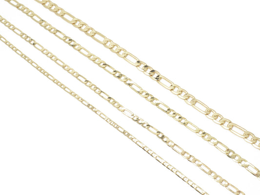 3 Feet 14K Gold Filled Chain Figaro Chain Gold-Filled finding for Jewelry Making 3/3.8/5/6mm - BeadsFindingDepot