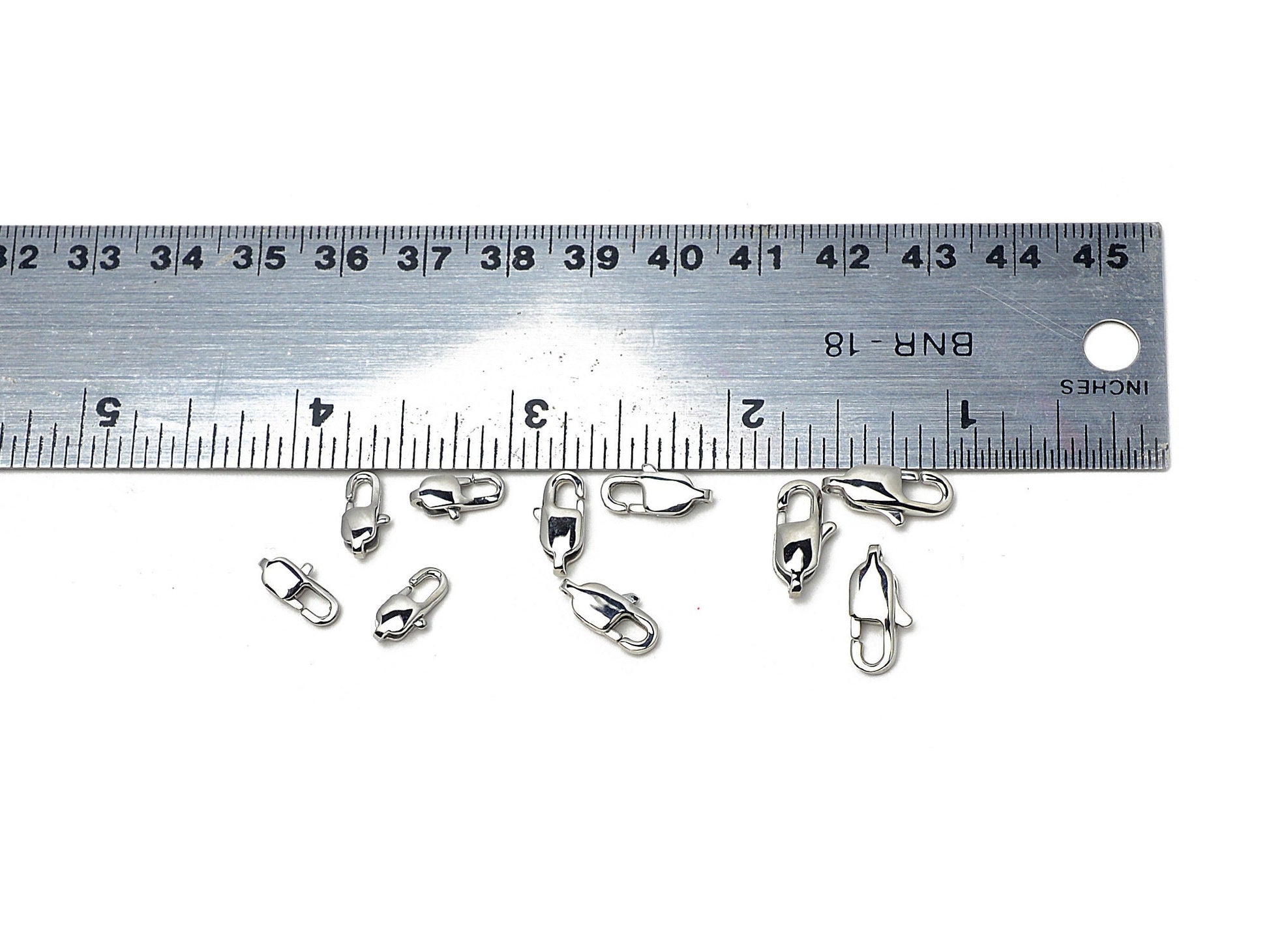 Stainless Steel Lobster Clasp 12PCs/Bag different Sizes 9x5mm/11x6mm/11x5mm/13x6mm/13x8mm/15x7mm Jewelry Finding Parts For Jewelry Making