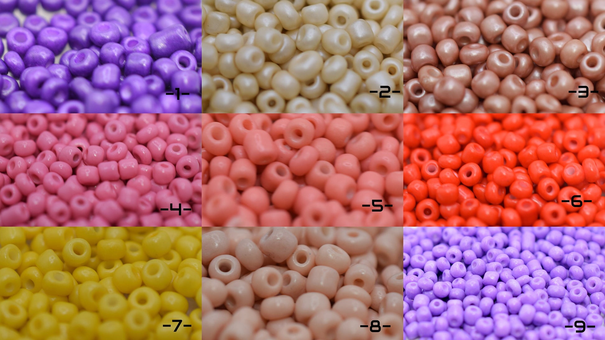 Glass Seed Beads Size 6/0 Sale by Pound Solid Color Jewelry Making High Quality Color and Cut 9 Different Colors Approximate 3mm-4mm