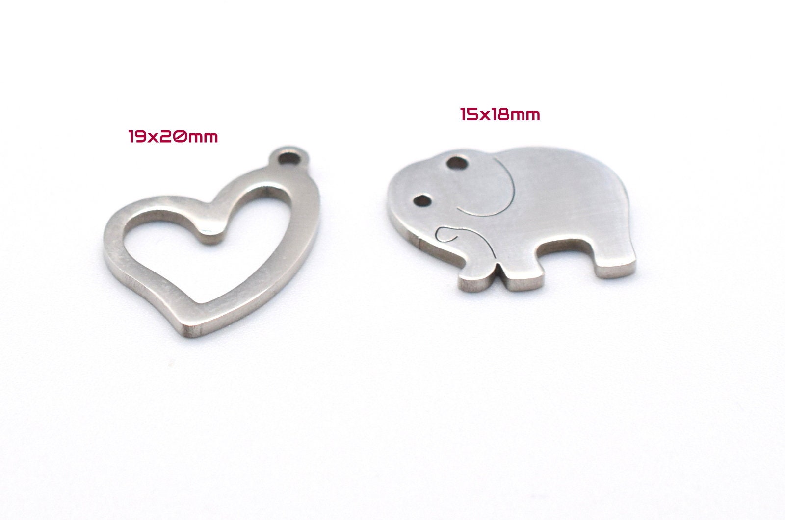Stainless Steel Heart, Elephant, Crosses and Ankh Charm For Jewelry Making