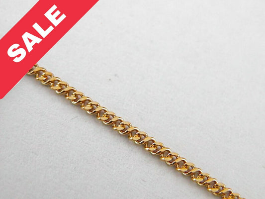 1.1mm Gold Plated* tarnish resistant Curb Chain 18K GFC034 Sold by Foot