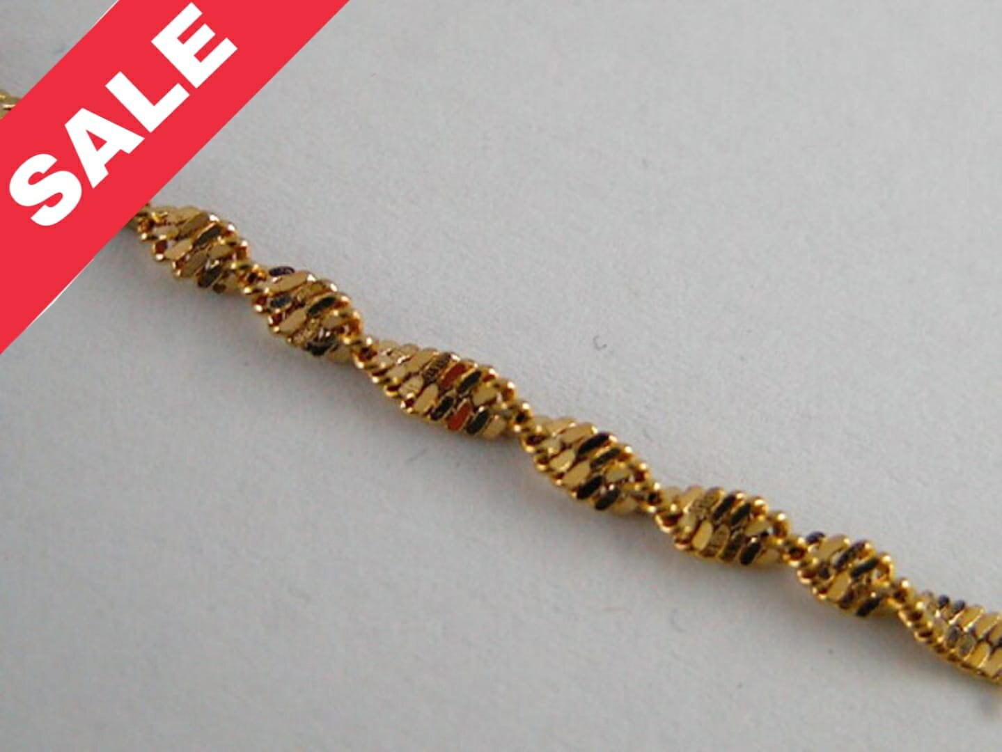 2mm Gold Plated* tarnish resistant Chain 18K GFC069 Sold by Foot