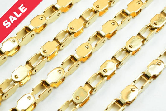 5mm Gold Plated* tarnish resistant Chain 18KGF GFC067 Sold by Foot