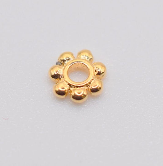 18K Gold Filled Rondel Flower Spacer Beads  Various Sizes 7mm, 4mm,6mm,8mm Beads Jewelry USA Seller Sold 12 PCs/ PK - BeadsFindingDepot