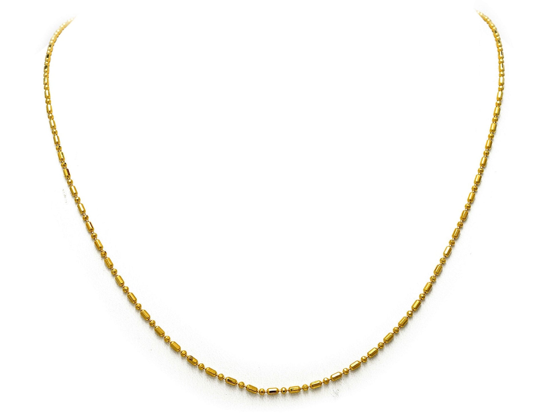 Beaded ball gold filled EP tarnish resistant chain 18kt /18" inches long/1.50mm thickness for jewelry making item #cg386-1