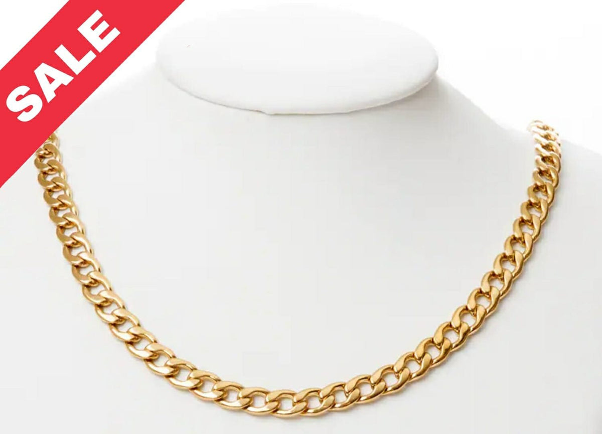 5mm /6mm Gold Plated flat cuban chain 18kgf/14kgf gfc090a/gfc090b sold by foot findings for making jewelry