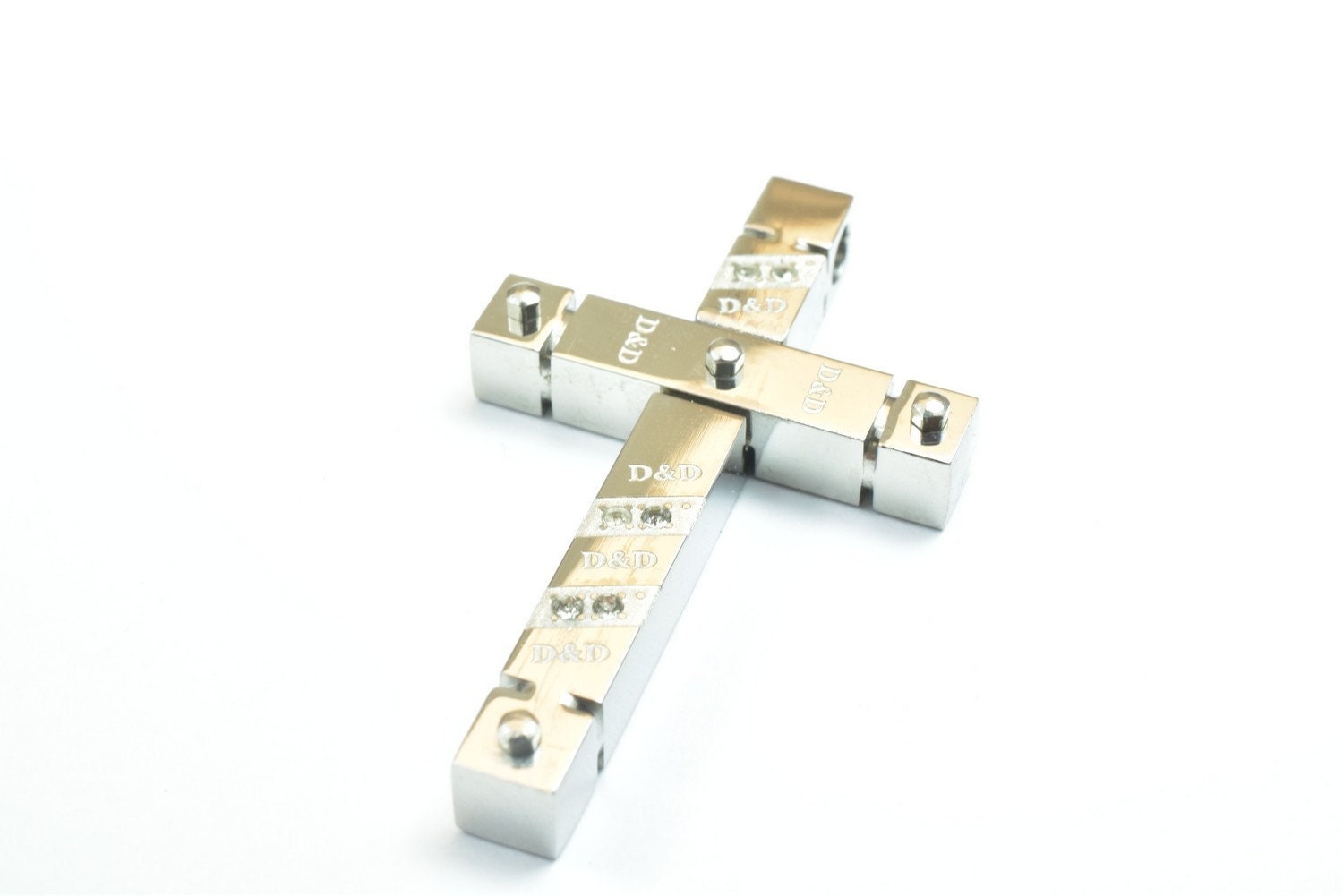 White gold filled cross pendant stainless steel size 50x29.5mm, thickness 7mm for jewelry making rp68