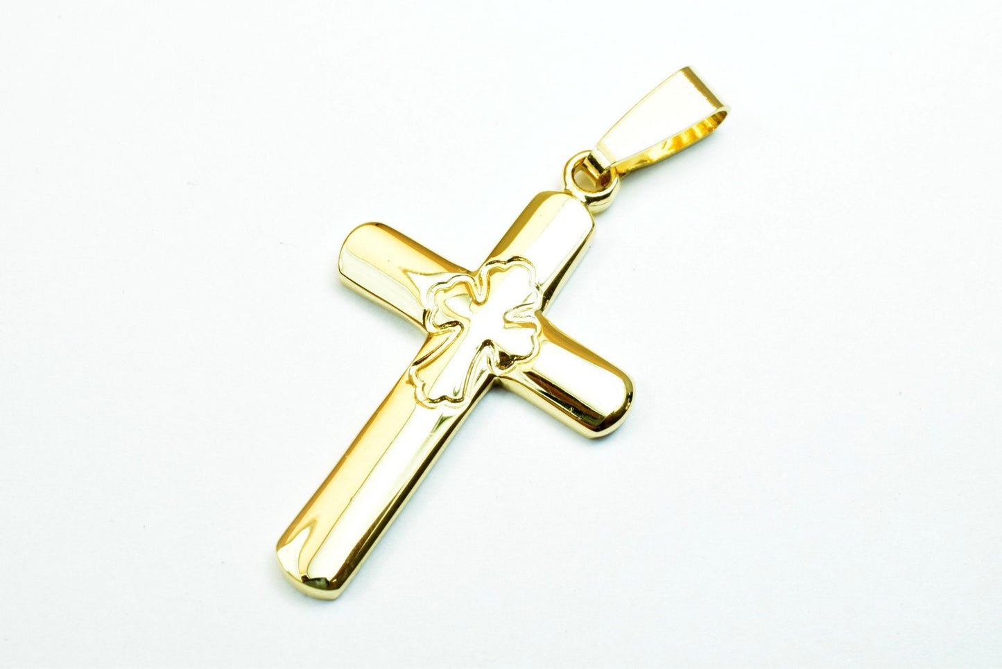 18k gold filled tarnish resistant cross pendant charm size 37x23mm christian religious cross for rosary or any jewelry making