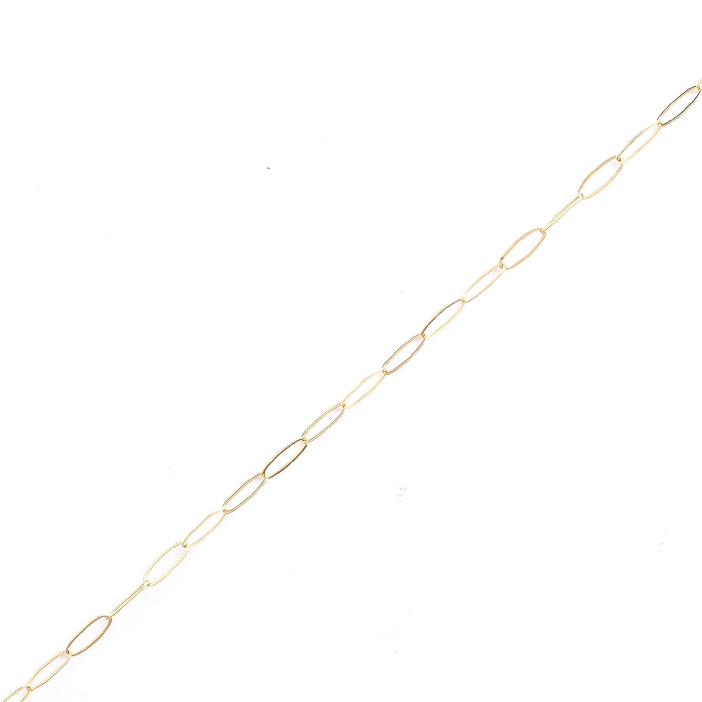 Gold Plated long cable link/paper clip chain size 7mm, thickness 1mm 18k gf finding chain for jewelry making gfc095 sold by foot