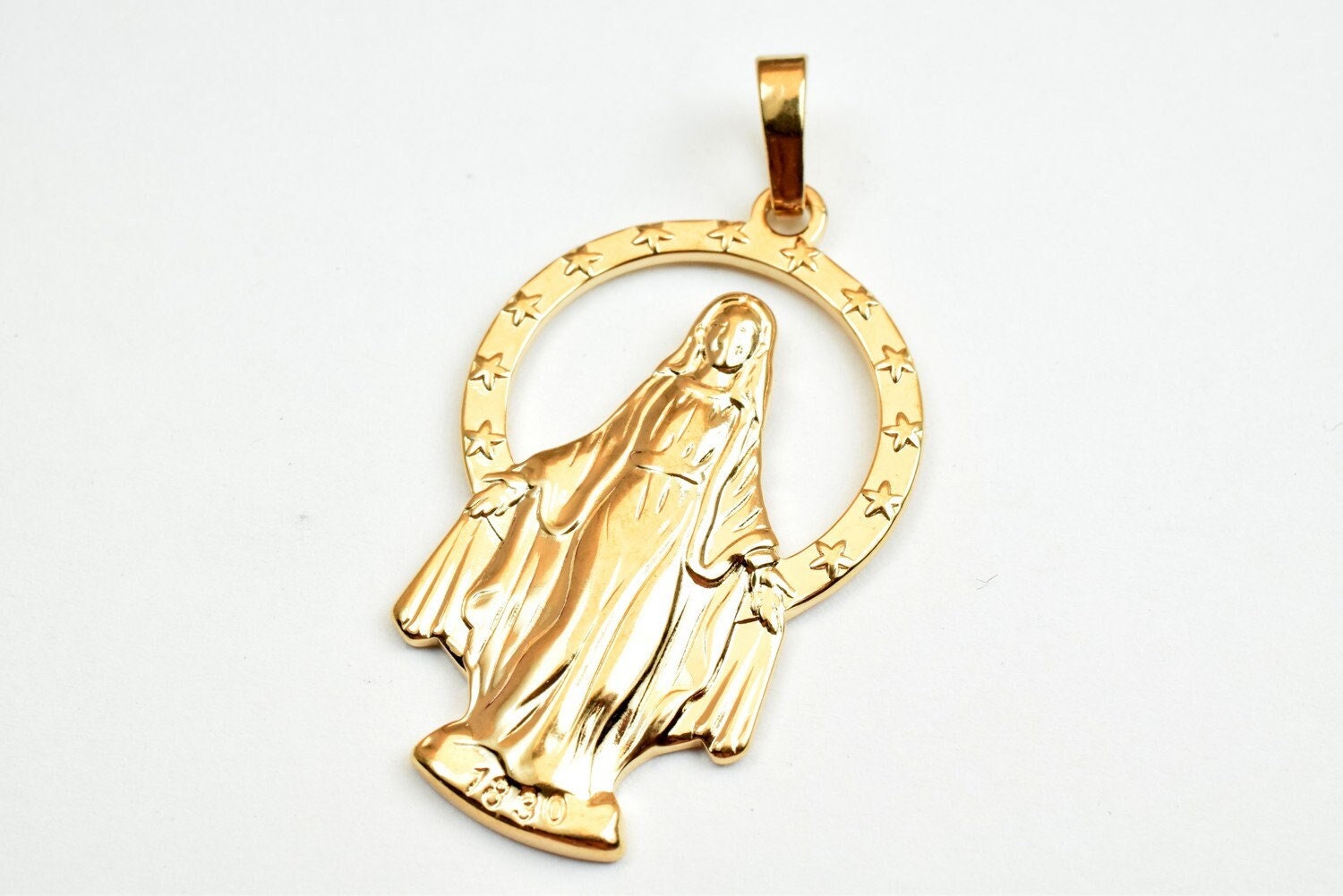 18k rose as as gold filled* tarnish resistant holy virgin mary pendant saint mary charm pendants size 36x22mm for jewelry making