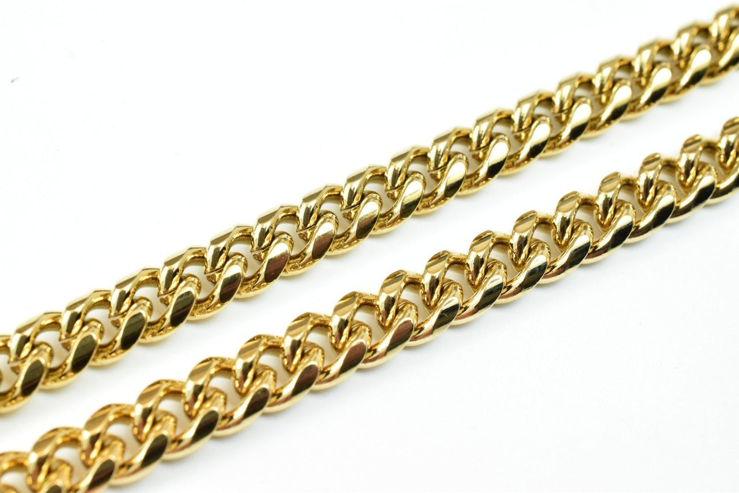 18k Gold filled EP tarnish resistant curb chain style width 7mm/10mm/12mm findings for jewelry making 19.5",23" , 31 inches.