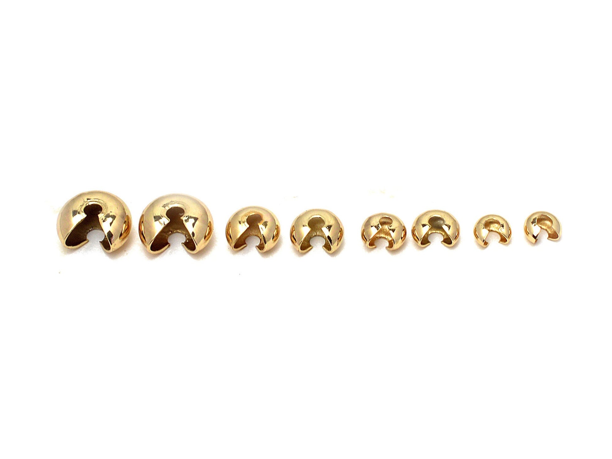 ball chain crimp cover end tip beads 18k gold filled EP for jewelry supplier findings and wholesale