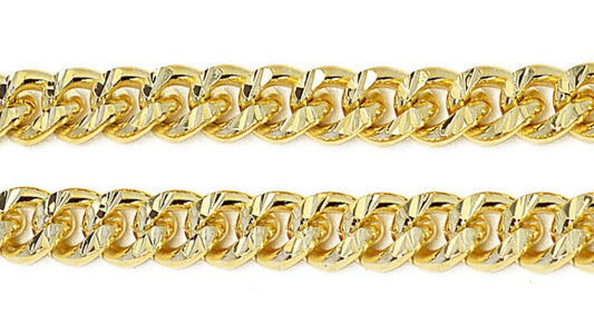 Gold Plated cuban chain diamond cut 14k size 7mm/9mm for jewelry making gfc123/gfc124 sold by foot