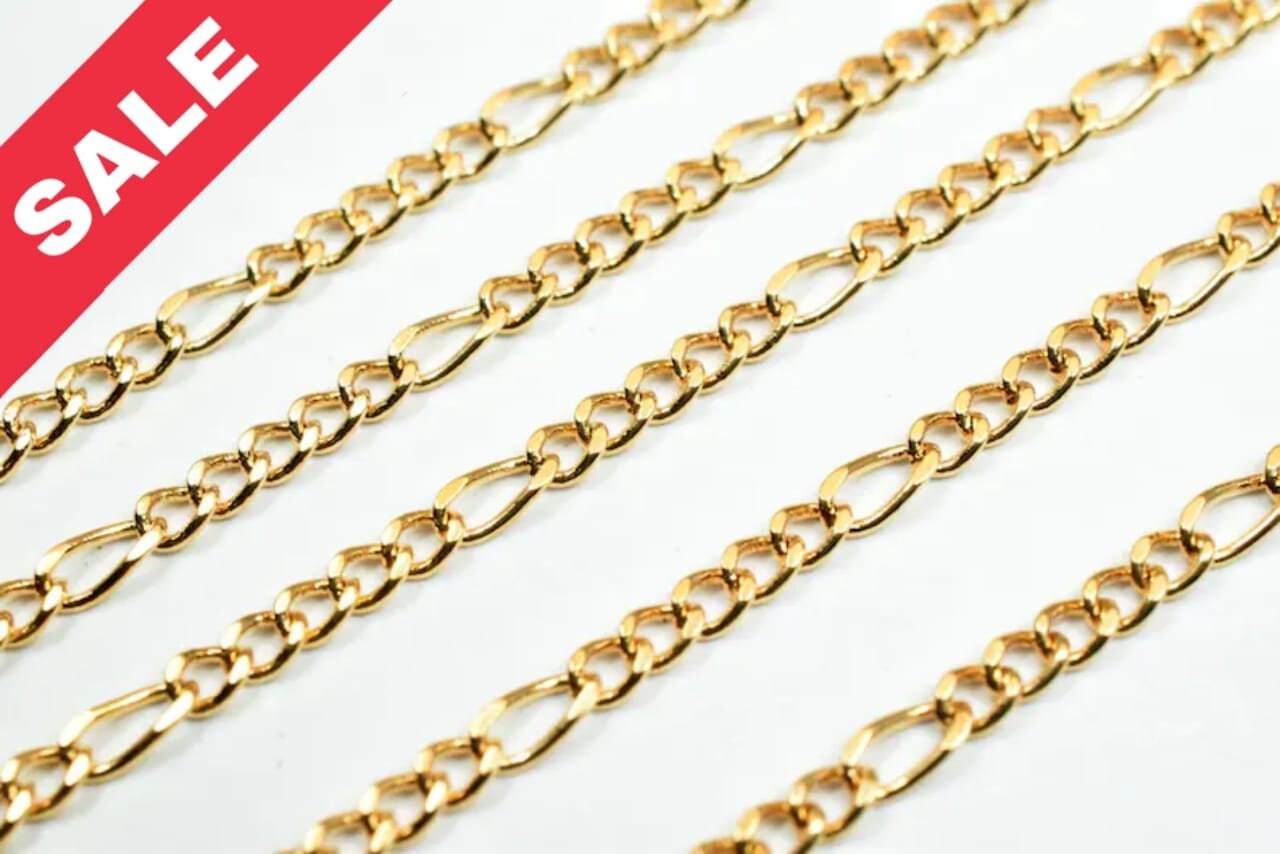 2mm Gold Plated* tarnish resistant chain 18k gfc012 sold by foot