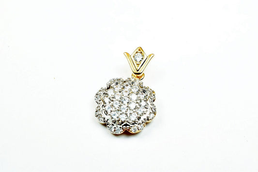 18k as gold filled* rhinestone cz cubic zirconia flower pendant size 18x14.5mm pendant charm for necklace jewelry making gp149