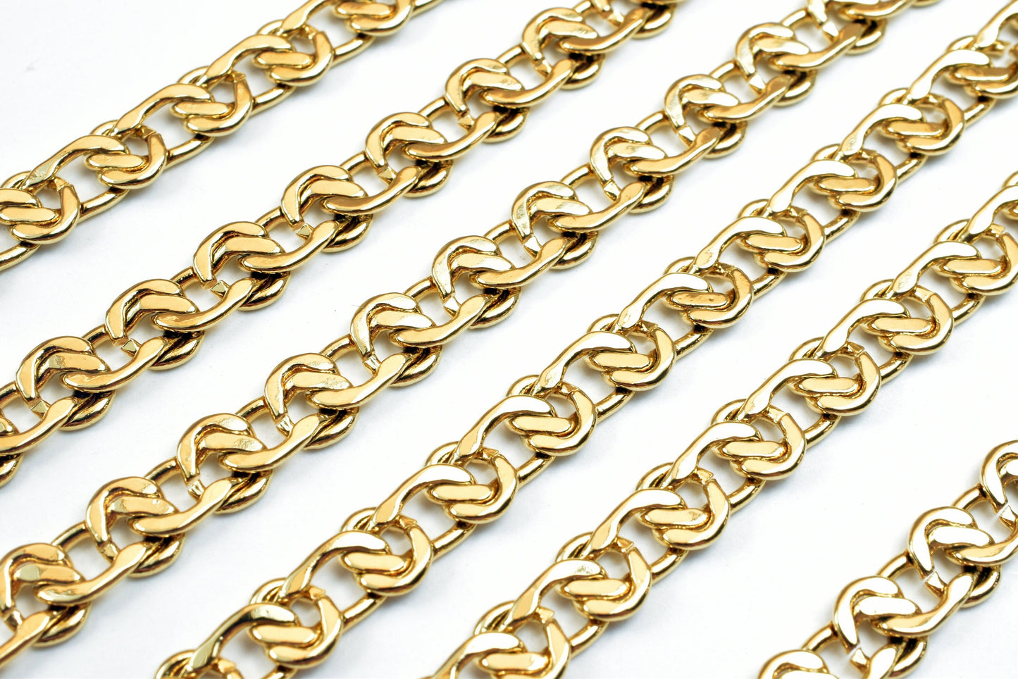 18k gold filled EP link chain 19 1/2" inch long, 6mm width, 2mm thickness gold filled findings chain for jewelry making cg497