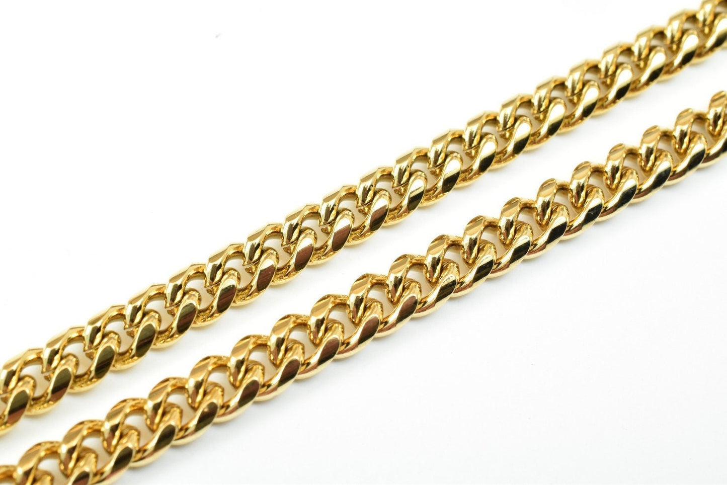 18k Gold filled EP tarnish resistant curb chain style width 7mm/10mm/12mm findings for jewelry making 19.5",23" , 31 inches.