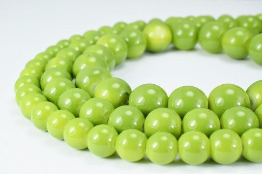 Pistachio green glass beads round 8mm/10mm/12mm shine round beads for jewelry making item#789222045302