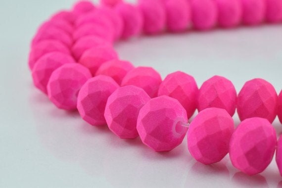 Matte glass beads donut rondelle faceted for jewelry decoration chandelier 6x8mm 60 pcs ea item#789222043032