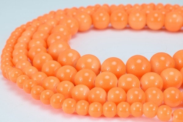 Orange glass beads round 6mm/8mm/10mm/12mm shine round beads for jewelry making item#789222045326