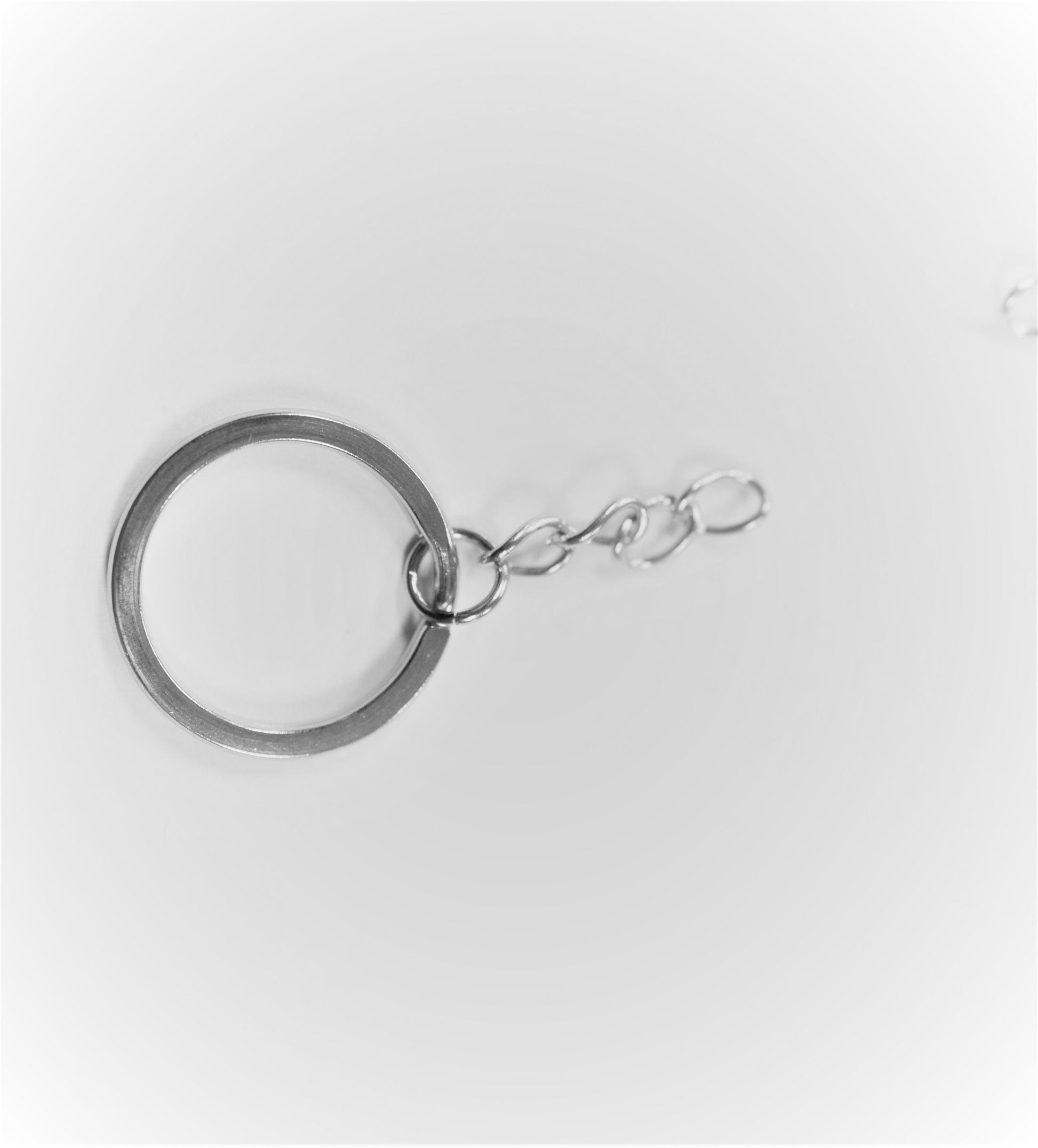 Plain Stainless Steel Hook Key Chain and extension 20mm double round ring For Jewelry supplier 2mm thickness wholesale keychain