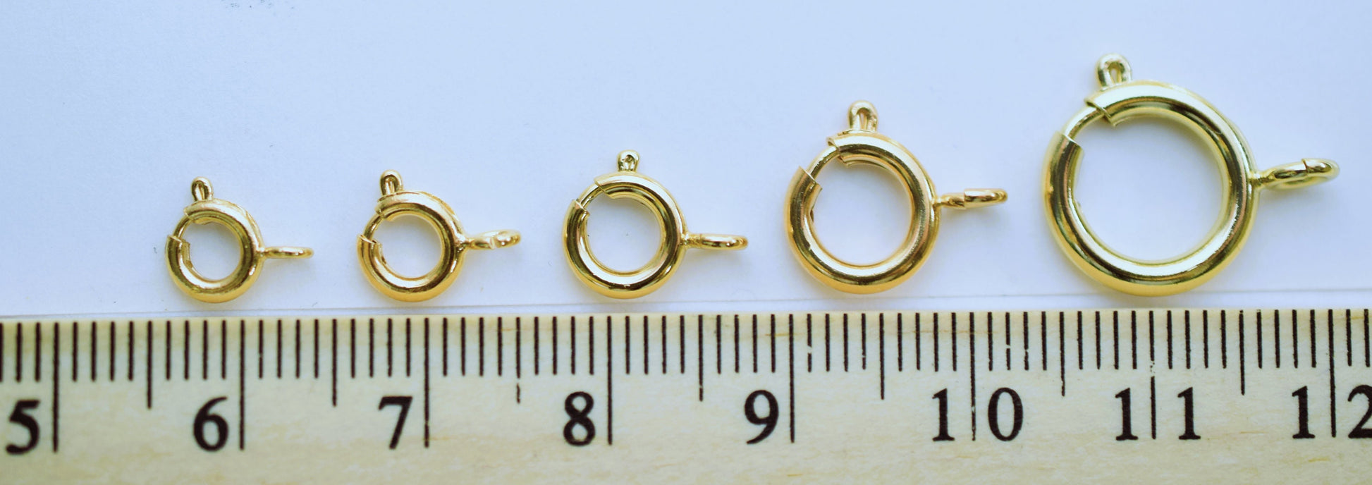 gold filled EP spring and round clasp different size 5mm/6mm/7mm/9mm/12mm Findings for jewelry Supplier and wholesale