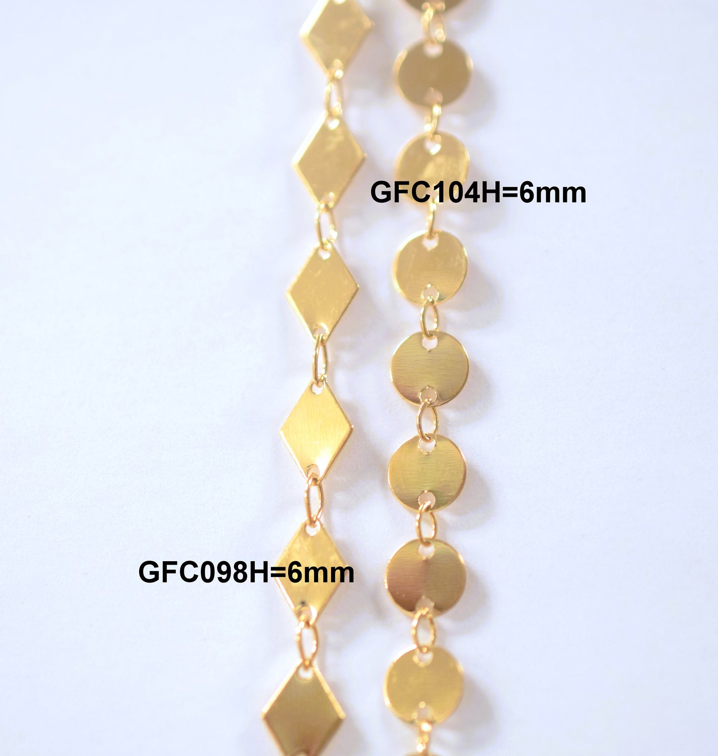 3 Feet 18K Gold Filled Chain Diamond/Round link Necklace customize Chain Width 6mm Gold Filled findings for Jewelry supplier and wholesale