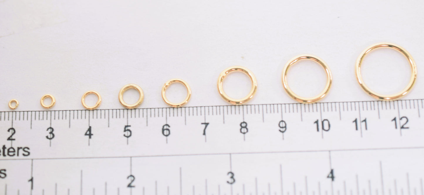 Open / Closed 18K Gold Filled EP Jump Ring Findings Round Ring 2mm/3mm/4mm/5mm/6mm/8mm/10mm/12mm for Jewelry Supplier and Wholesale