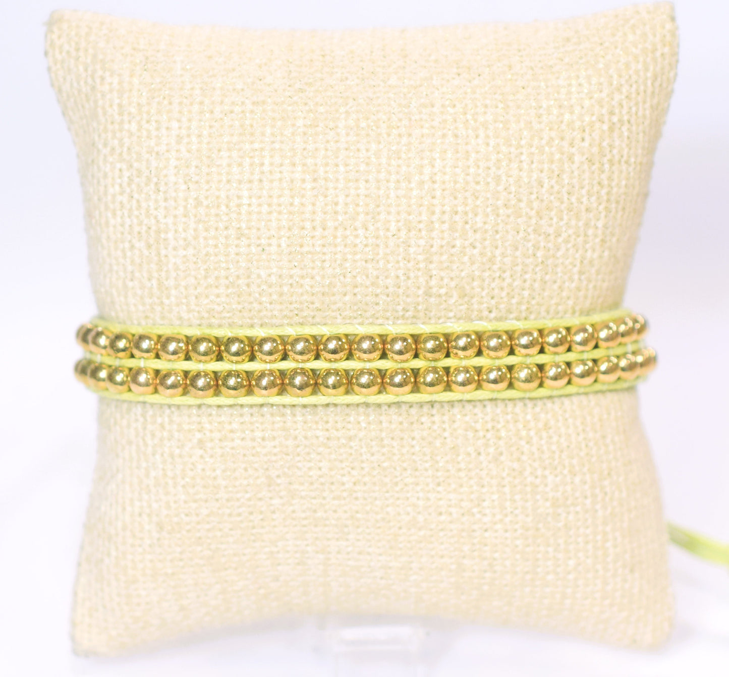 3 dollars for dozen Gold Beads 4mm Macrame Hand Made Bracelet 6 colors 56 Beads in one bracelet and wholesale
