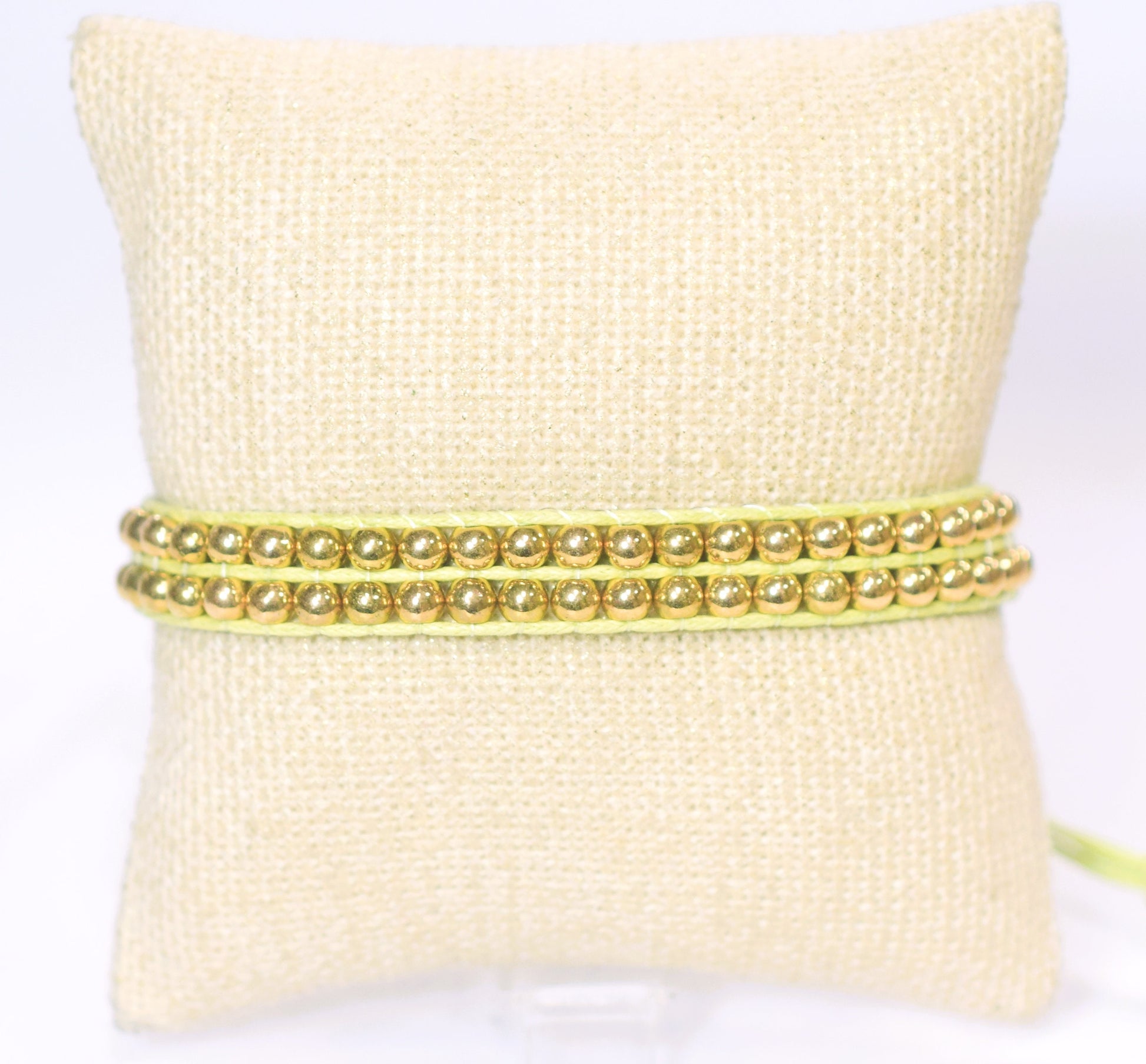1 dollar for dozen Gold Beads 4mm Macrame Hand Made Bracelet 6 colors 56 Beads in one bracelet and wholesale