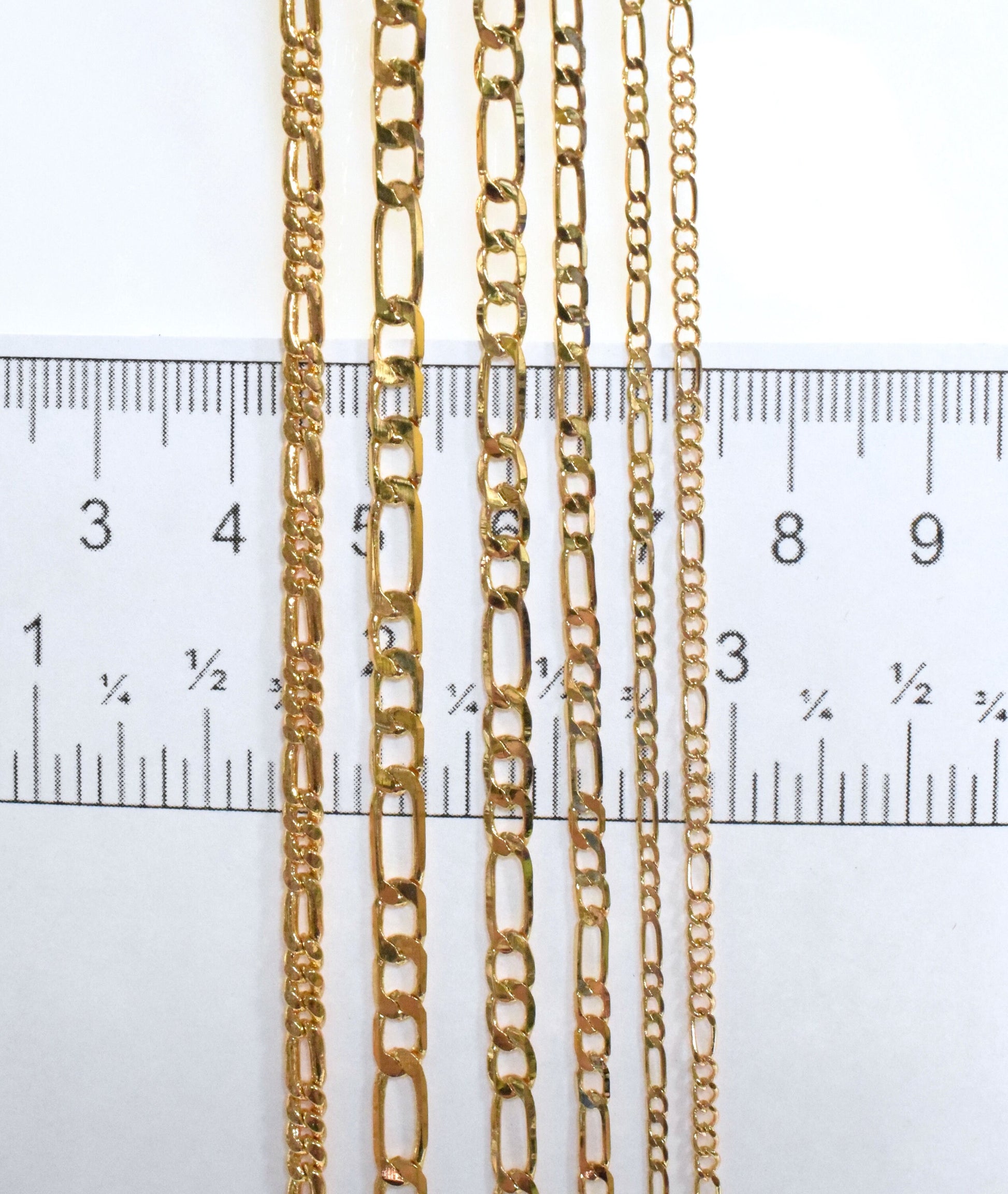 Figaro Cuban Link  18k/14K Gold Filled chain 2mm/3mm/3.5mm/4mm sold by foot personalize customize a necklace for jewelry maker and wholesale - BeadsFindingDepot