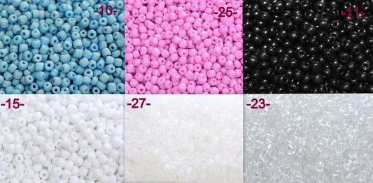 Glass Seed Beads Size 6/0 Sale by Pound Solid Color Jewelry Making High Quality Color and Cut 6 Different Colors Approximate 3mm-4mm