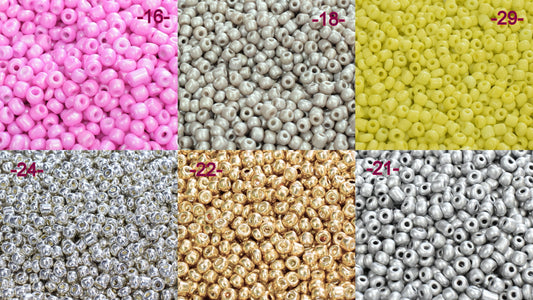 Glass Seed Beads Size 6/0 Sale by Pound Solid Color Jewelry Making High Quality Color and Cut 6 Different Colors Approximate 3mm-4mm